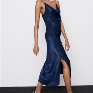 Zara cowl neck slip dress